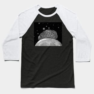 Cat on the moon Baseball T-Shirt